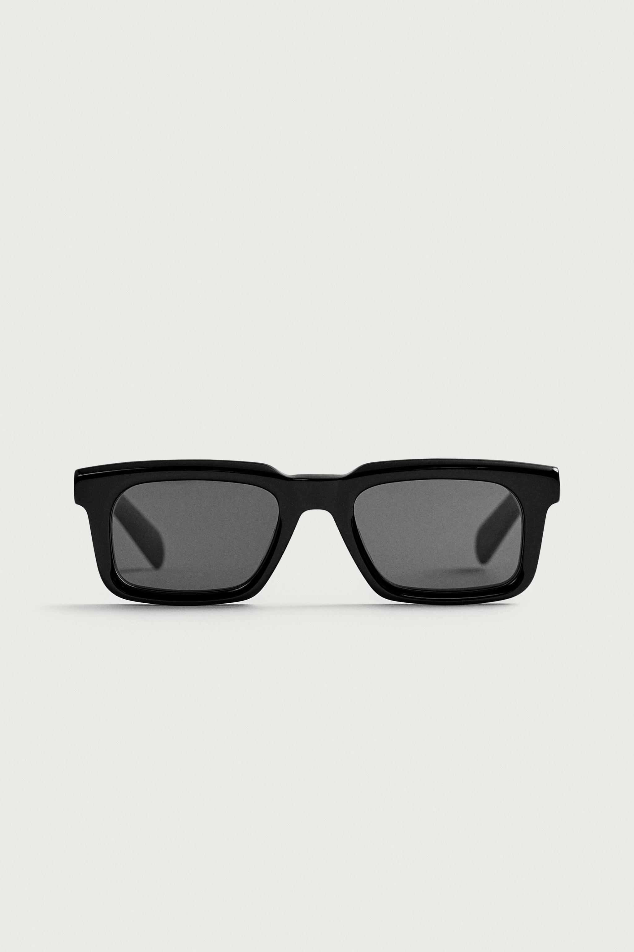 RECTANGULAR SUNGLASSES — Black
