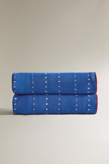 MULTI-PURPOSE TIE-DYE COTTON THROW X TENSIRA - Blue by Zara - Image 1