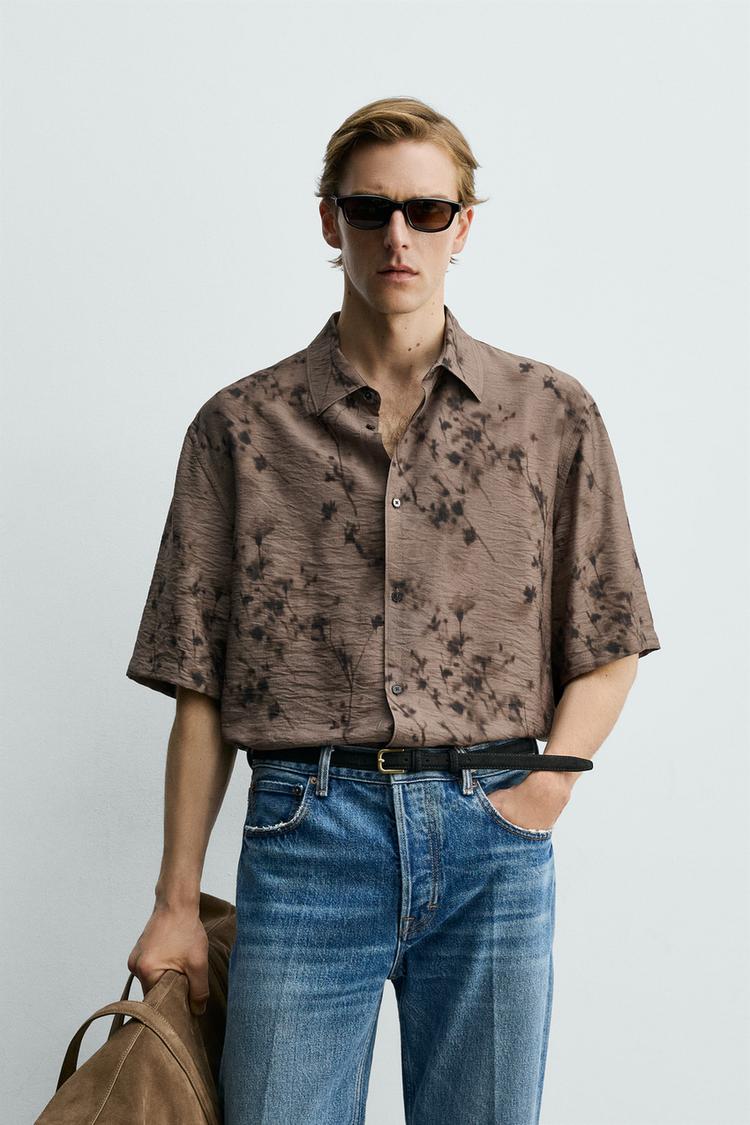 ZARA ABSTRACT PRINT FLOWING SHIRT