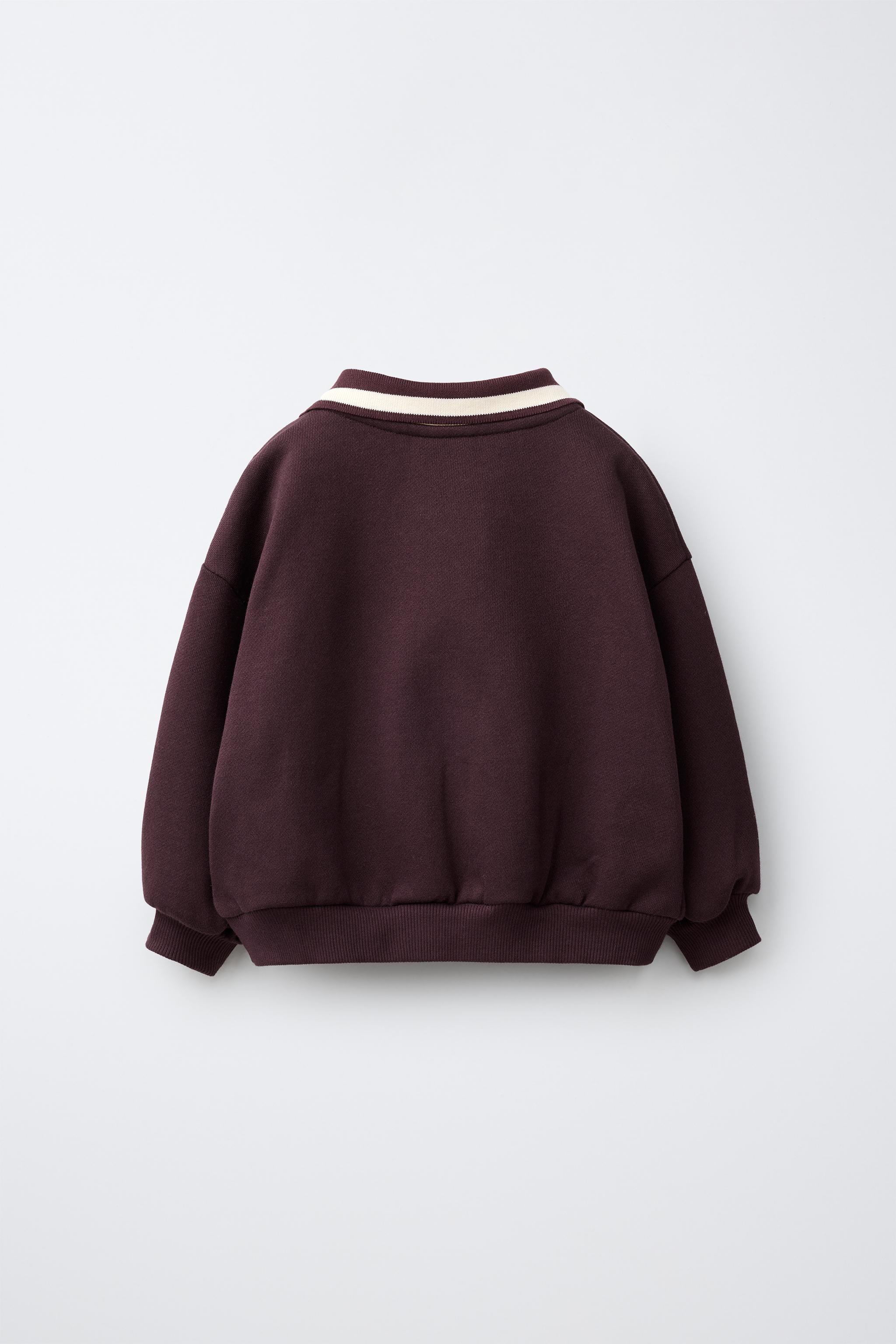 SWEAT COL POLO OURS BRODÉ