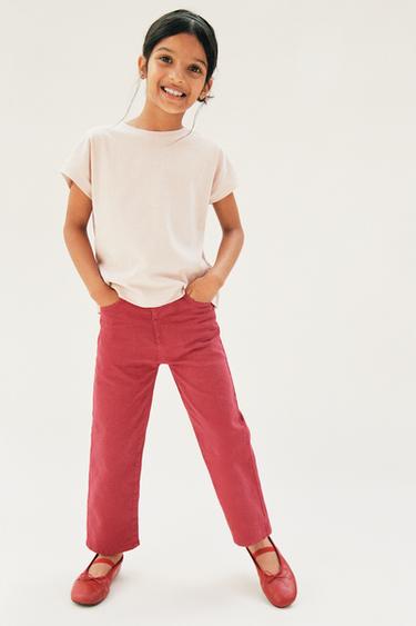 Zara STRAIGHT LEG JEANS - Red