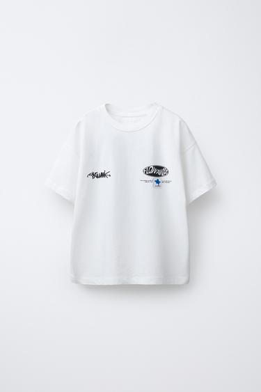 PLAYERA ESTAMPADO GOTA - Blanco de Zara - Imagen 0