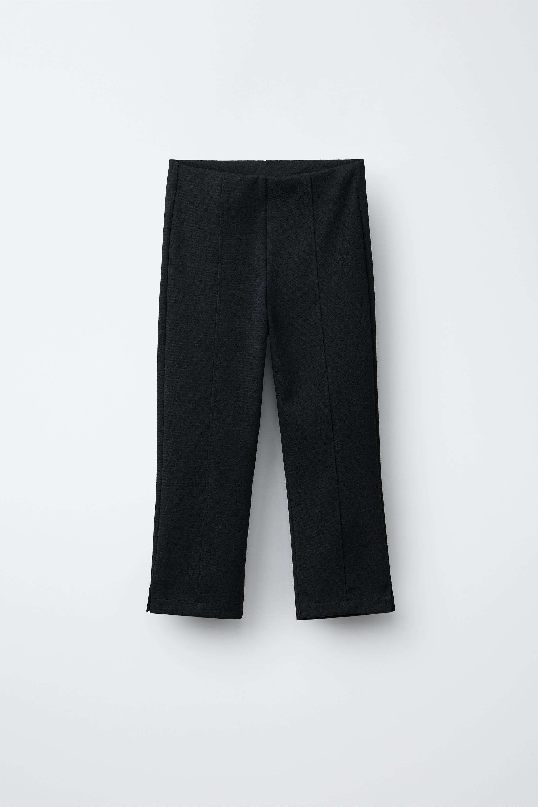 zara black cigarette trousers Styling trousers Comment 'LINKS' below & l'll send all the outfits straight to your DM's So I loveee my wide leg but there's something so elegant about a slim leg Side zip fastening concealed in the seam. Zara black, white stripe cigarette