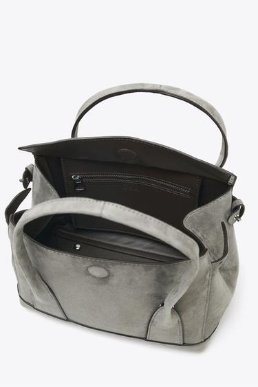 MINI SAC CITY EN CUIR - Gris de Zara - Image 7