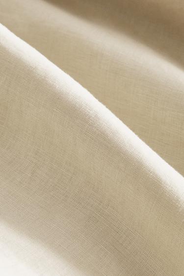 WASHED LINEN FLAT SHEET (140 GXM²) - Biscuit by Zara - Image 4