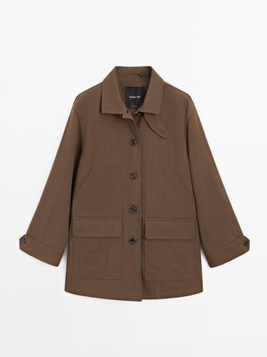 Zara Cotton blend jacket with pockets - Mink marl