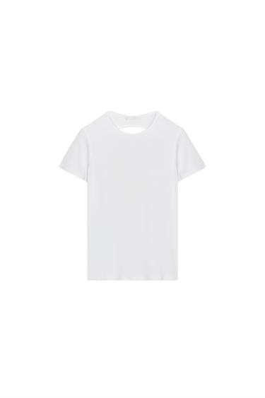 CAMISETA ABERTURA ESPALDA - Blanco de Zara