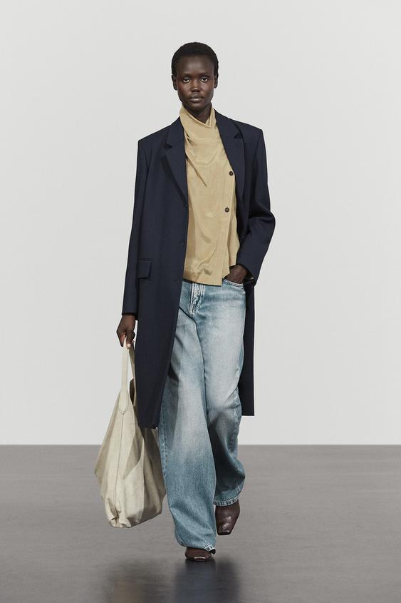 Zara Wool blend coat - Navy blue - Image 0