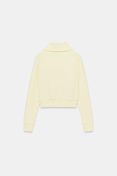 VESTE EN MOLLETON ZIPPÉE - Jaune de Zara - Image 6