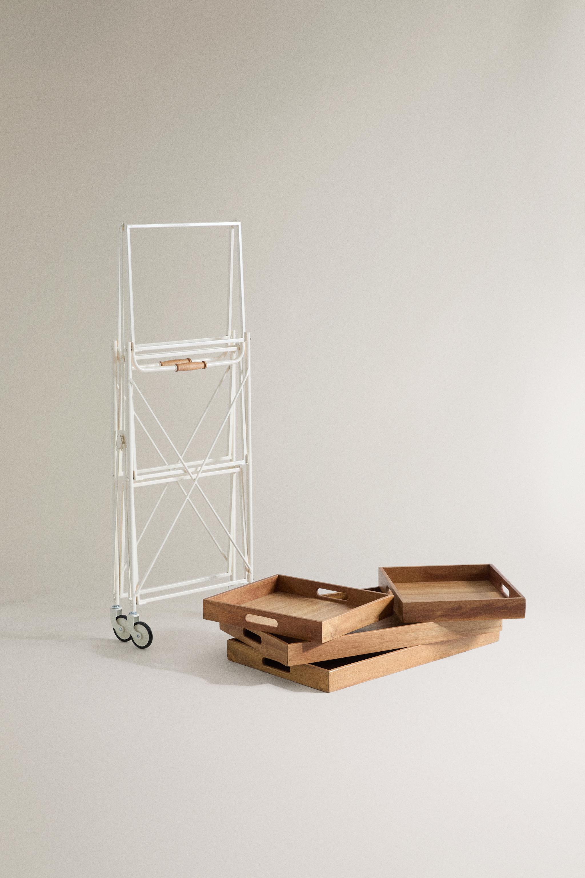 DESSERTE PLIABLE MÉTAL ET BOIS