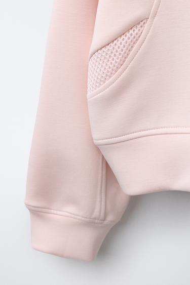 SWEAT BIMATIÈRE RÉSILLE ET INSCRIPTION - Rose de Zara - Image 3