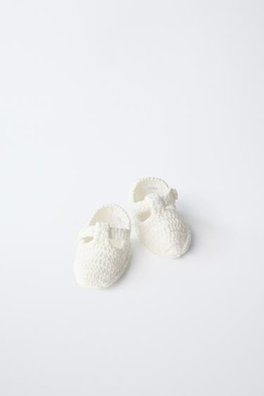 CHUNKY KNIT BOOTIES - Ecru White by Zara - Image 8