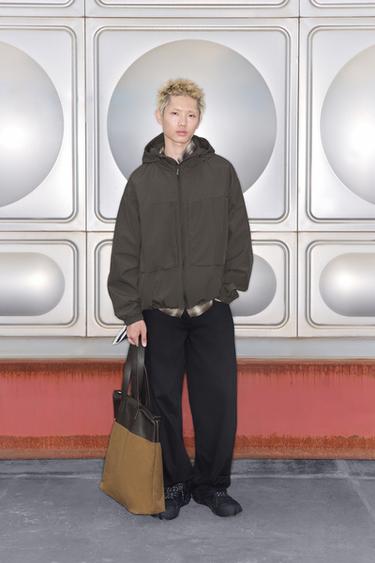 Zara 防潑水科技搖粒絨複合夾克 - 貂色