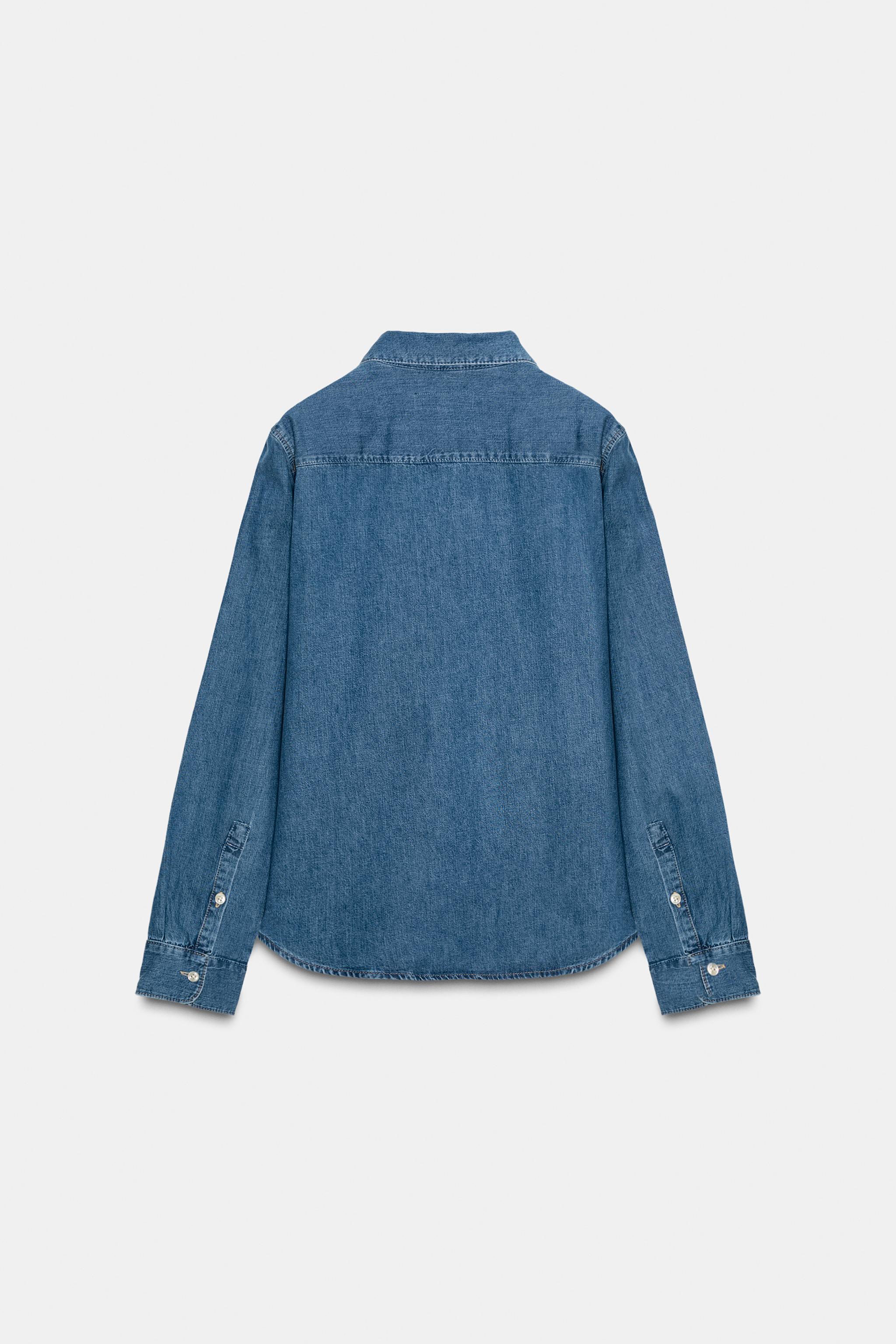 ZW COLLECTION SLIM DENIM SHIRT - Blue | ZARA South Africa