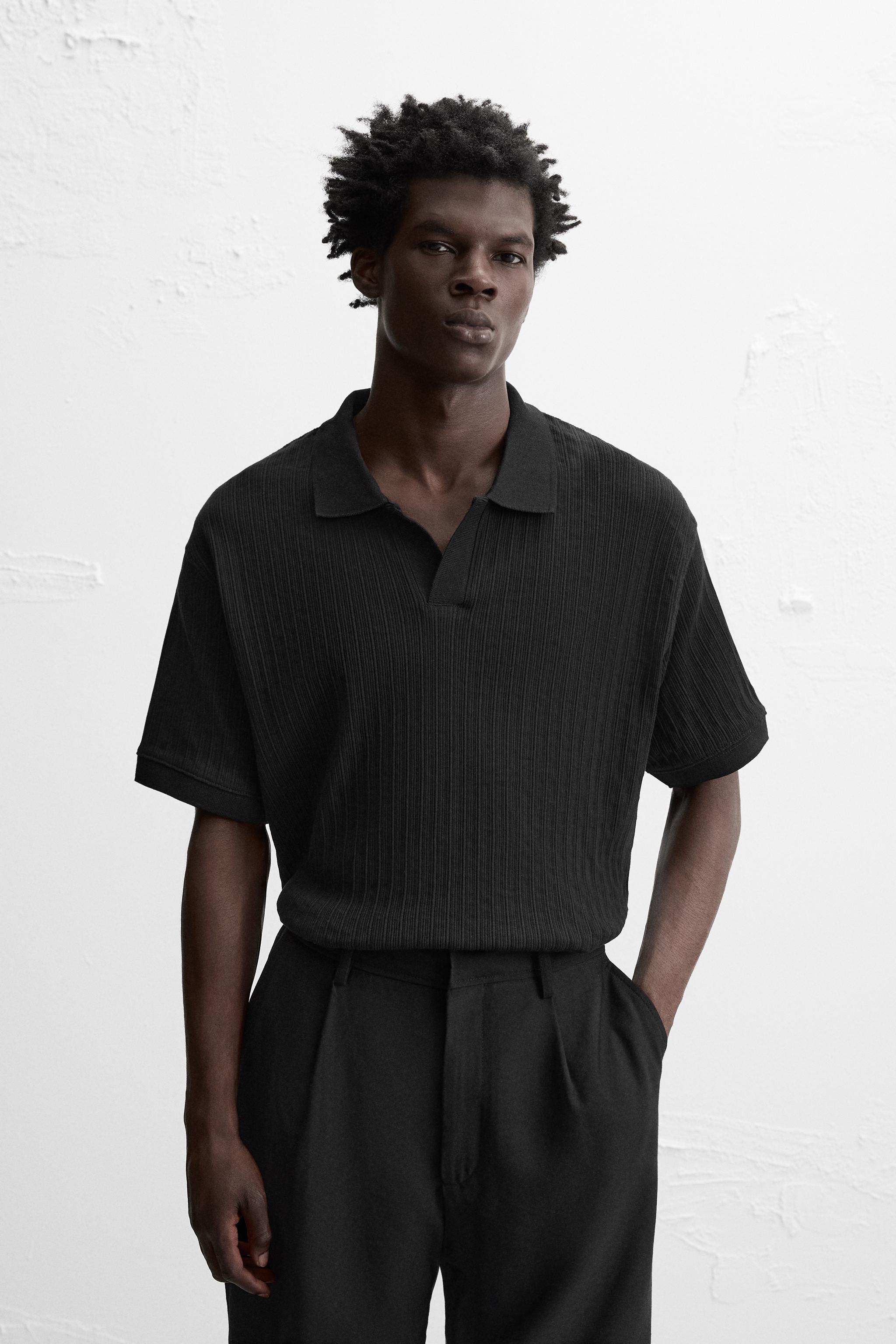 RIB TEXTURED POLO SHIRT