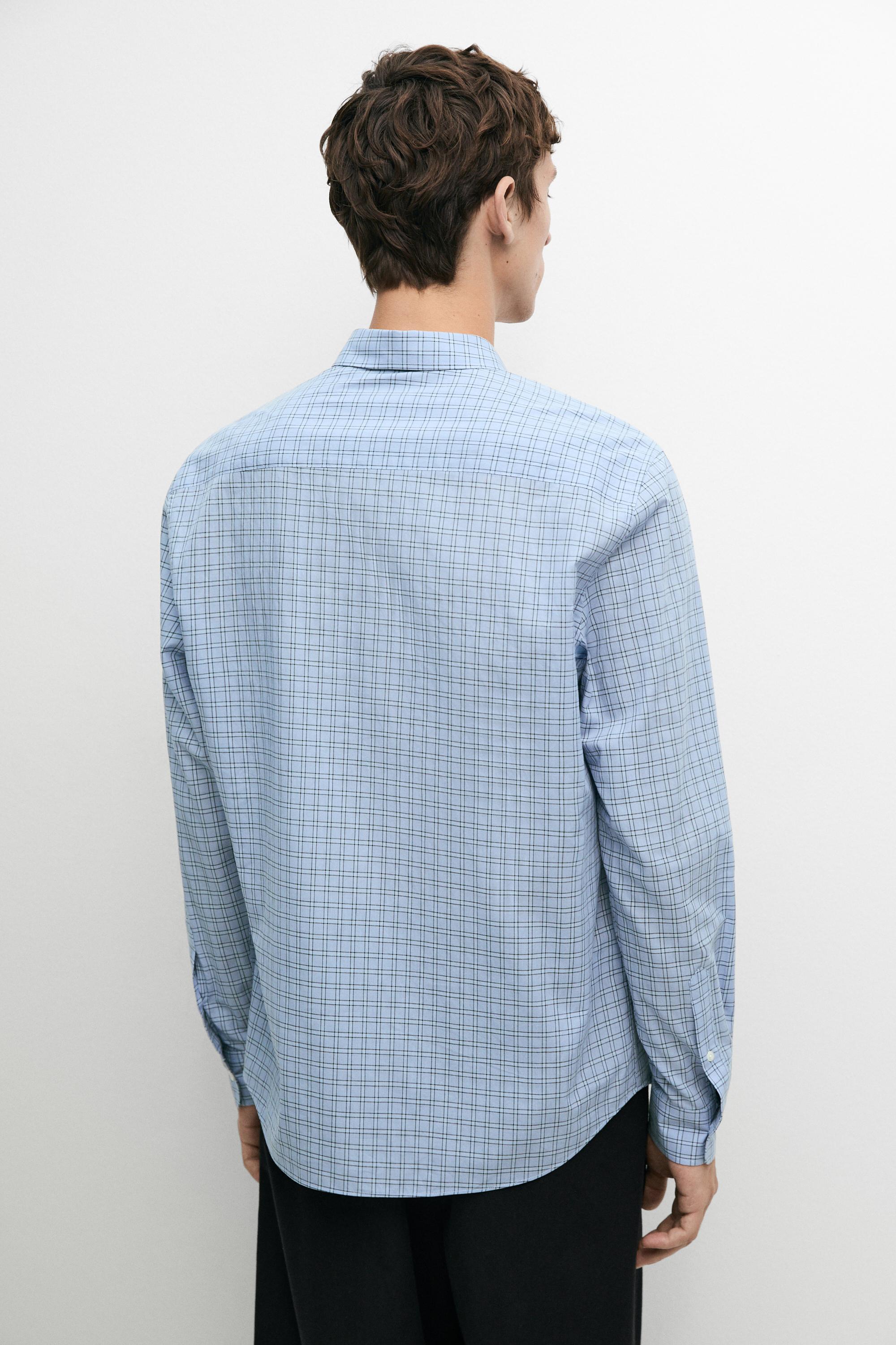 Relaxed fit plaid shirt