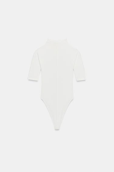 RUSTIC HIGH NECK BODYSUIT - Oyster-white by Zara - Image 4