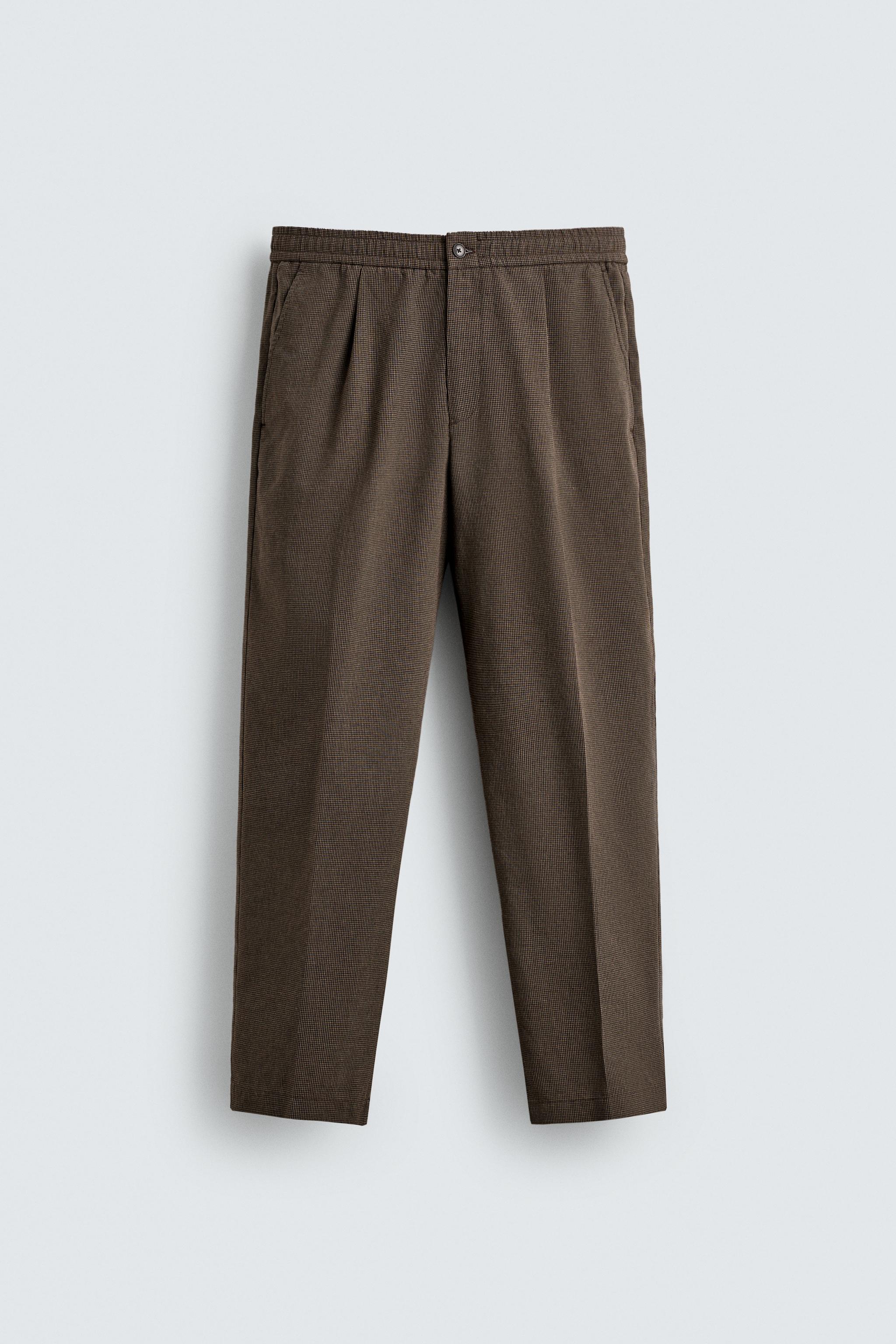 RELAXED FIT HOUNDSTOOTH SUIT PANTS