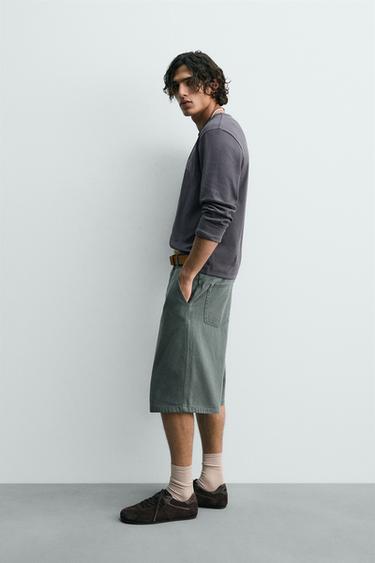 RELAXED FIT BERMUDA SHORTS - Sea green by Zara - Image 3