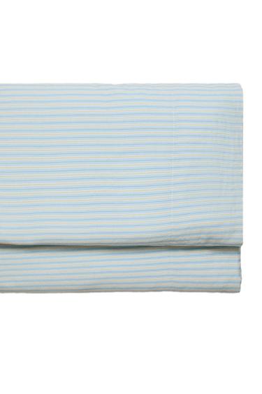 STRIPED FADED SATEEN FLAT SHEET (300 THREAD COUNT) - Блакитний Zara