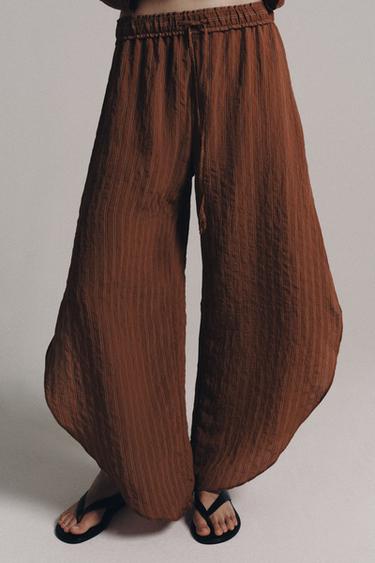 PANTALÓN ABERTURAS LATERALES ZW COLLECTION - Naranja quemado de Zara