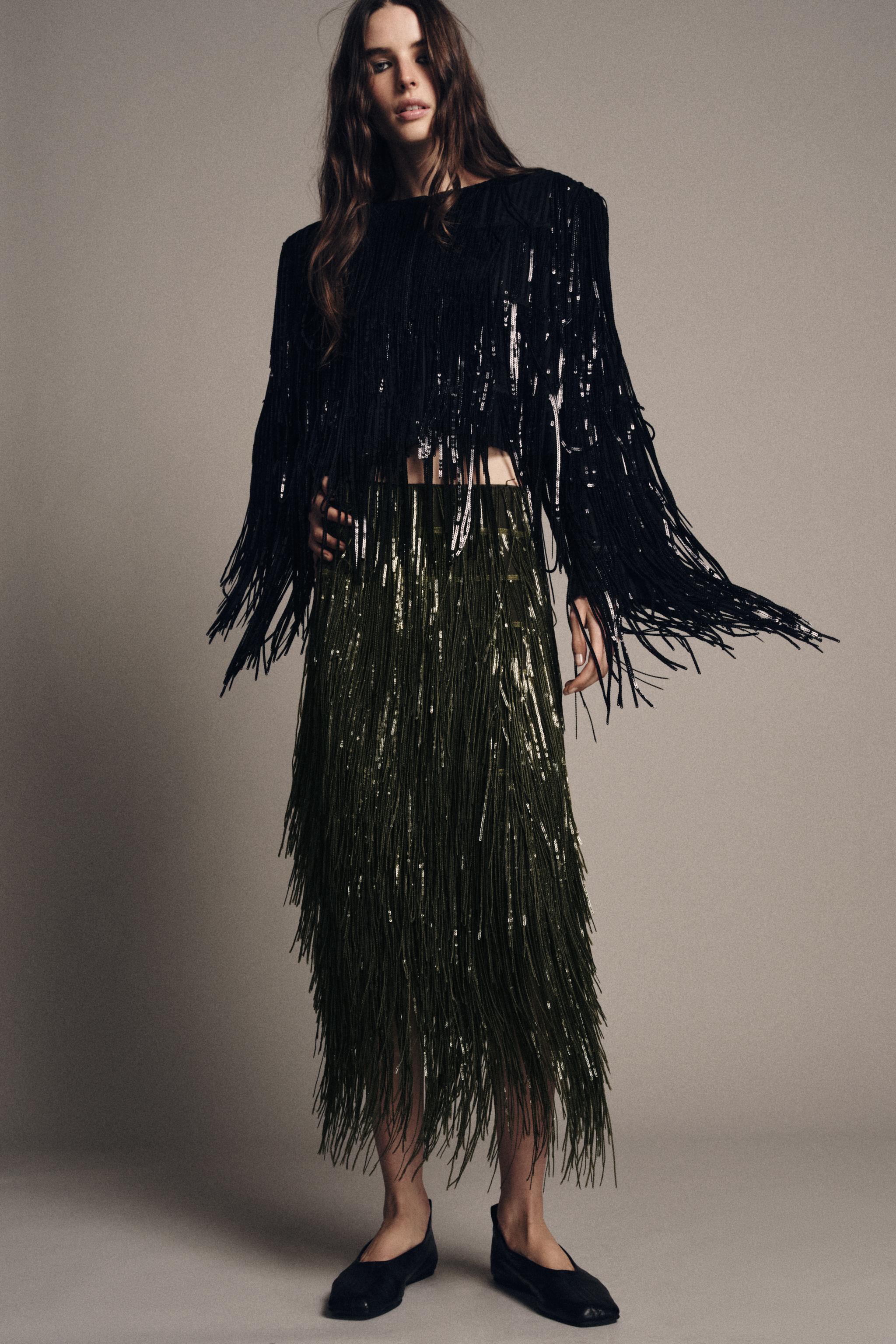 ZW COLLECTION LIMITED EDITION FRINGED SEQUIN SKIRT