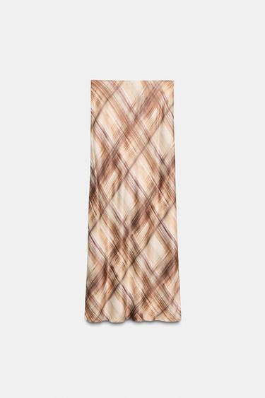SATIN MIDI SKIRT - Beige-brown by Zara - Image 5