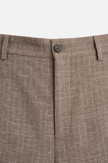 PANTALON DE COSTUME STRUCTURÉ RAYURES - marron-vison de Zara - Image 6