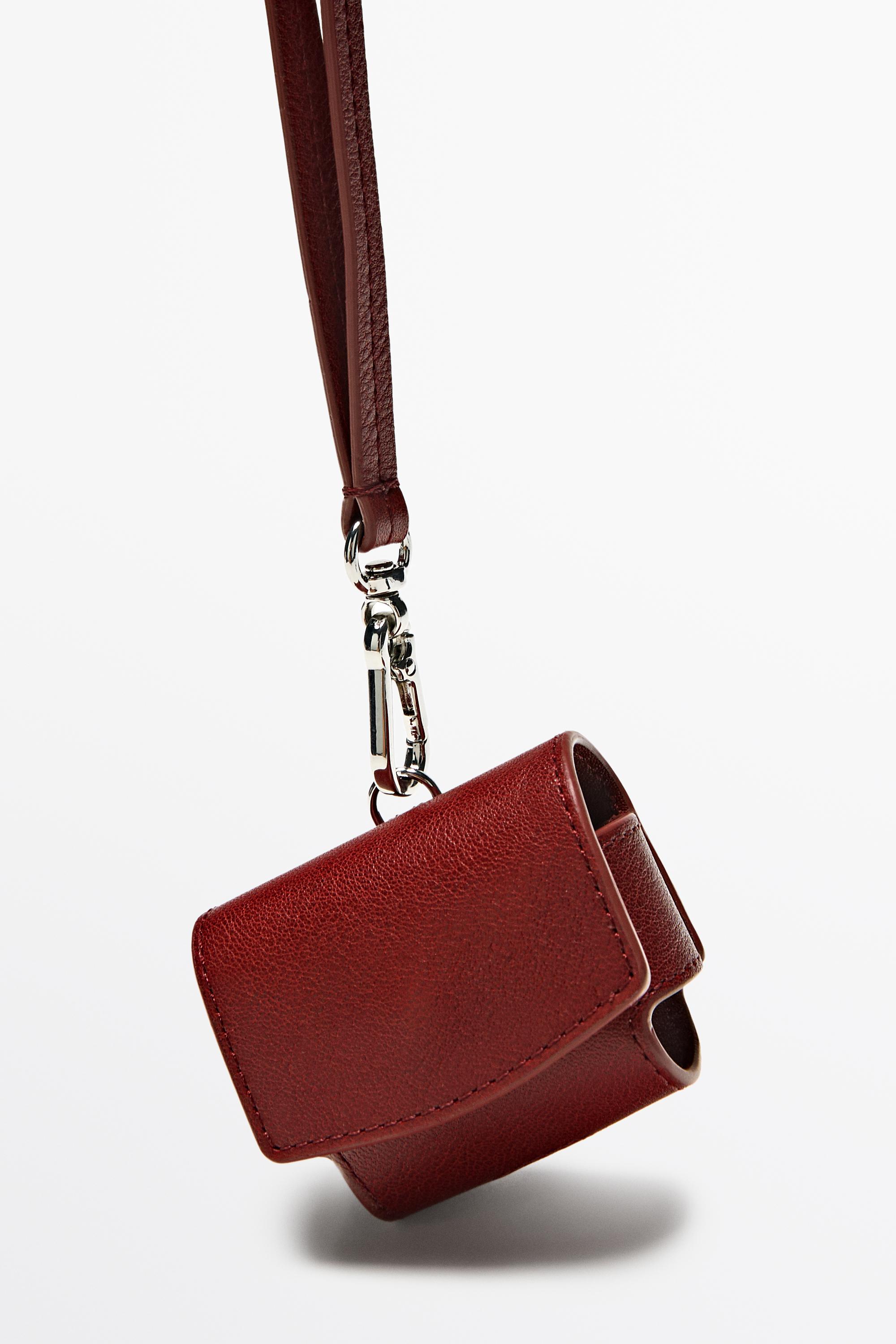 Nappa leather AirPods case - Red | ZARA United States