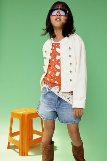 CROCHET FLORAL JUMPER - Orange by Zara
