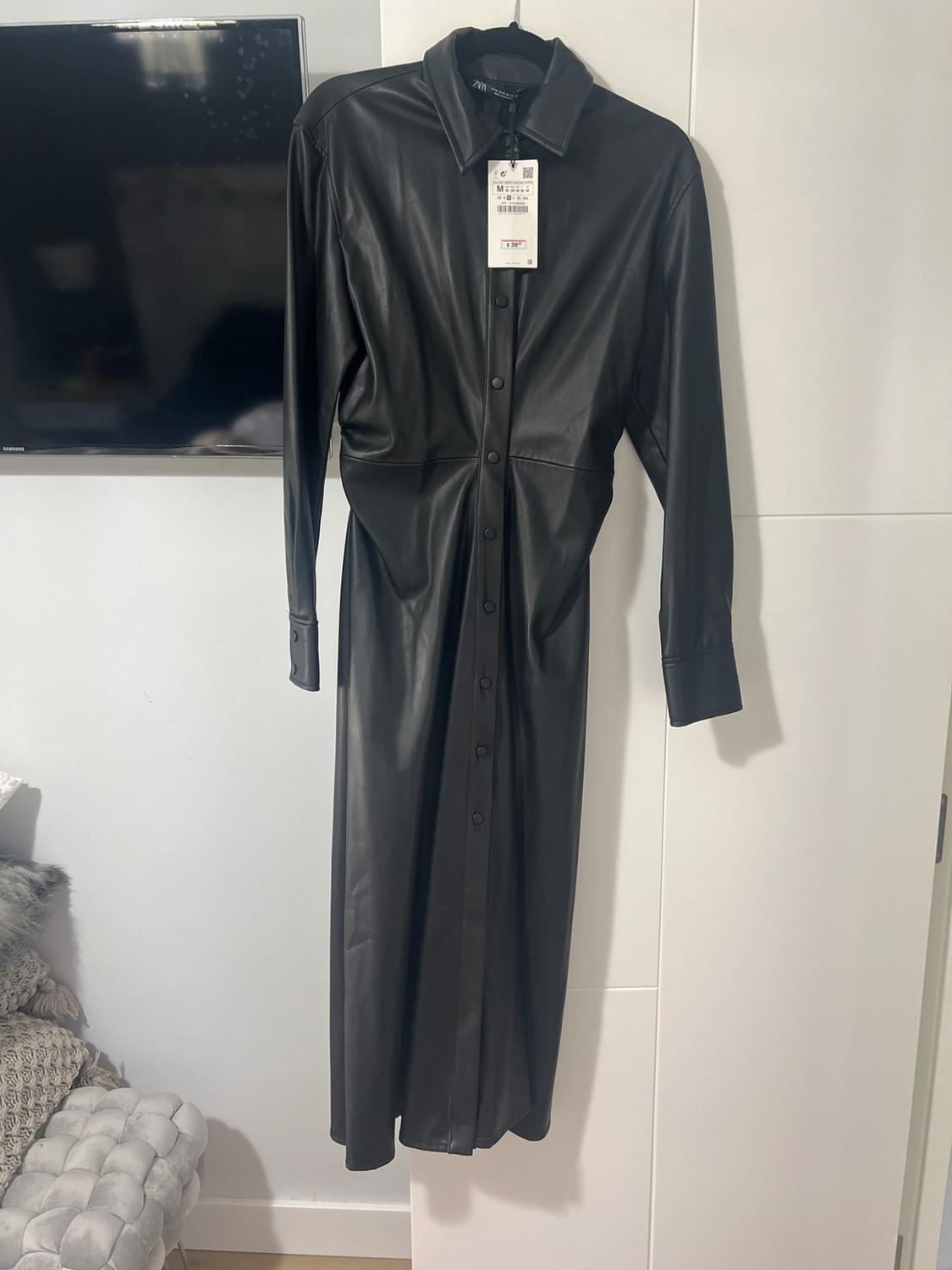 FAUX LEATHER MIDI DRESS - Image 4