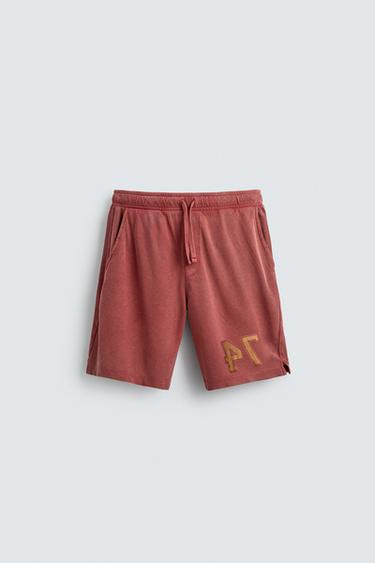 BERMUDA STRUCTURÉ OUVERTURE VARSITY - Rouge de Zara - Image 6