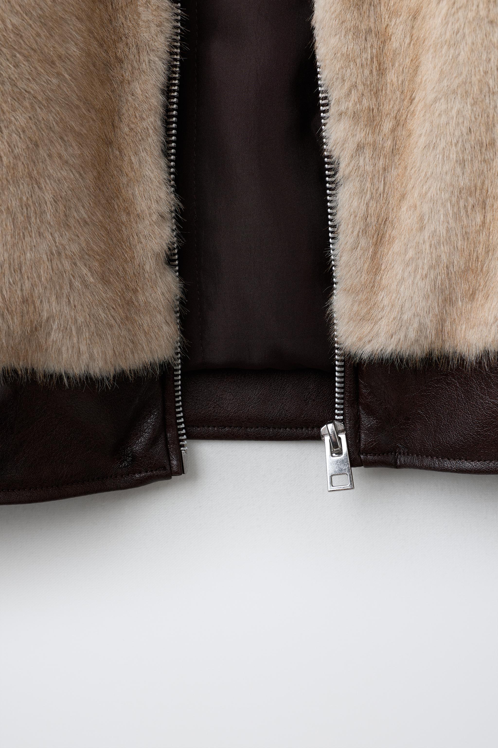 COMBINED FAUX FUR JACKET