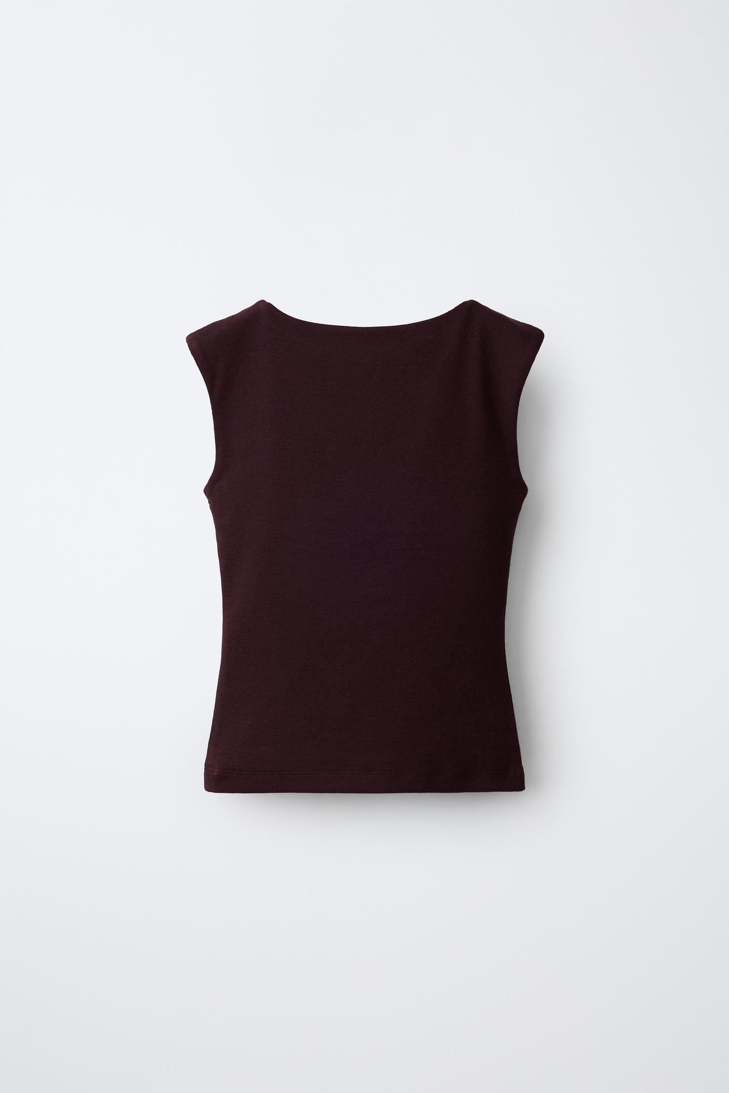 Детская футболка Zara Modal Blend, цвет: Тёмный баклажановый — фото 2
