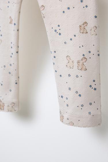 LOT DE DEUX LEGGINGS POINTELLE IMPRIMÉ - Écru de Zara - Image 3
