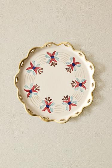 FLORAL CERAMIC DESSERT PLATE - Ecru by Zara - Image 5