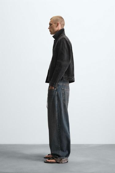 BASIC DENIM JACKET - Black by Zara - Image 3
