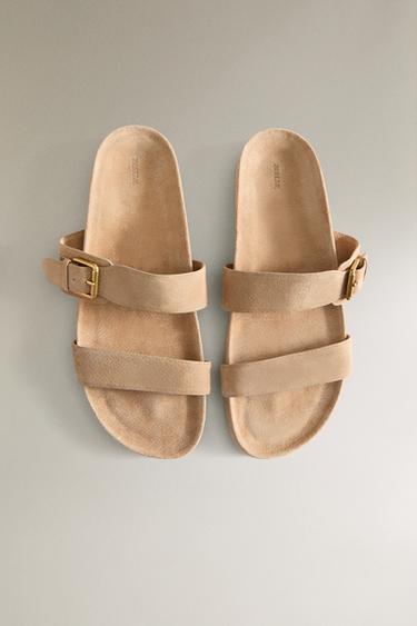 SANDALES CUIR BOUCLE - Gris taupe de Zara - Image 2