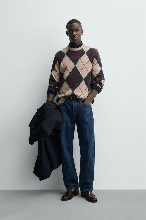 DIAMOND JACQUARD JUMPER