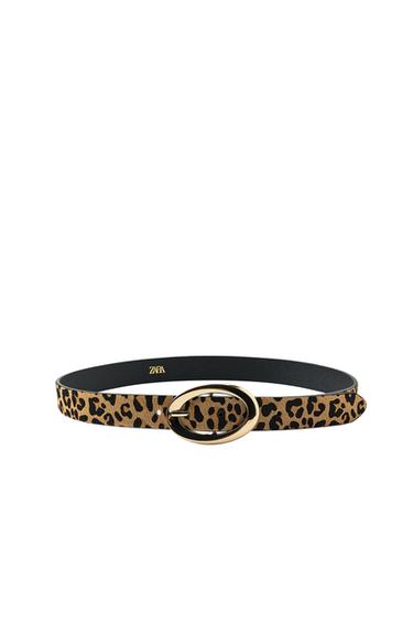 CINTURÓN PIEL 100% ESTAMPADO ANIMAL - Leopardo de Zara