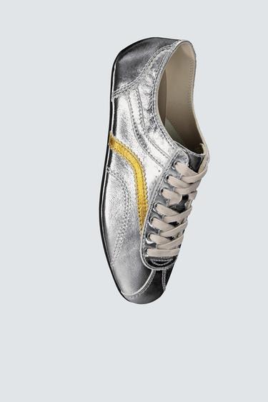 LEATHER TRAINERS HARRY LAMBERT FOR ZARA X DISNEY - Silver by Zara - Image 3