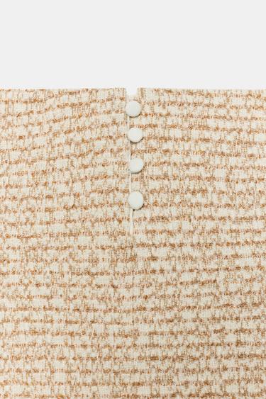 TOP À STRUCTURE BIMATIÈRE - Écru / Marron de Zara - Image 2