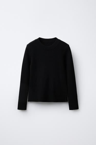 RIBBED KNIT SWEATER - Black by Zara