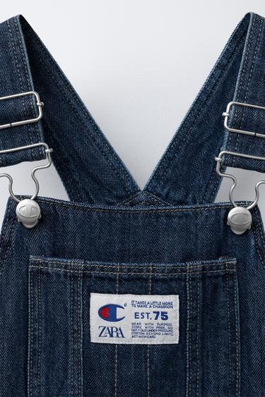ROBE-SALOPETTE EN JEAN ÉTIQUETTE CHAMPION ® X ZARA - Bleu de Zara - Image 2