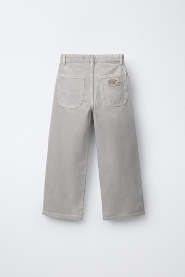 JEAN DROIT À DÉCOUPES - Gris perle de Zara - Image 1