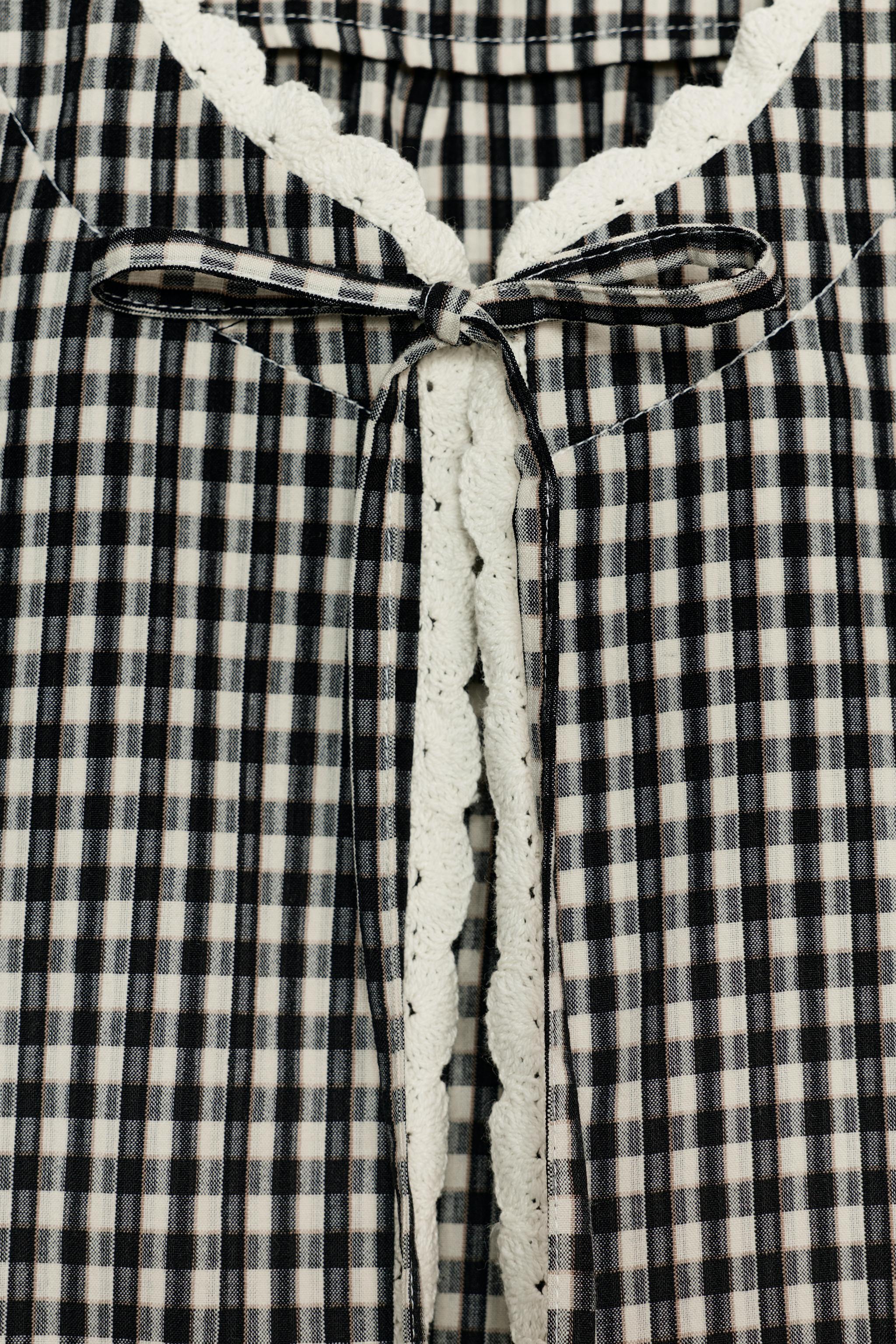 CROCHET GINGHAM CHECK JACKET