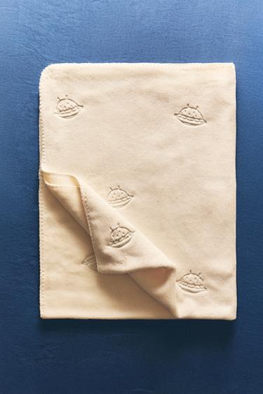CHILDREN'S SPACESHIP FLEECE BLANKET - Butter by Zara