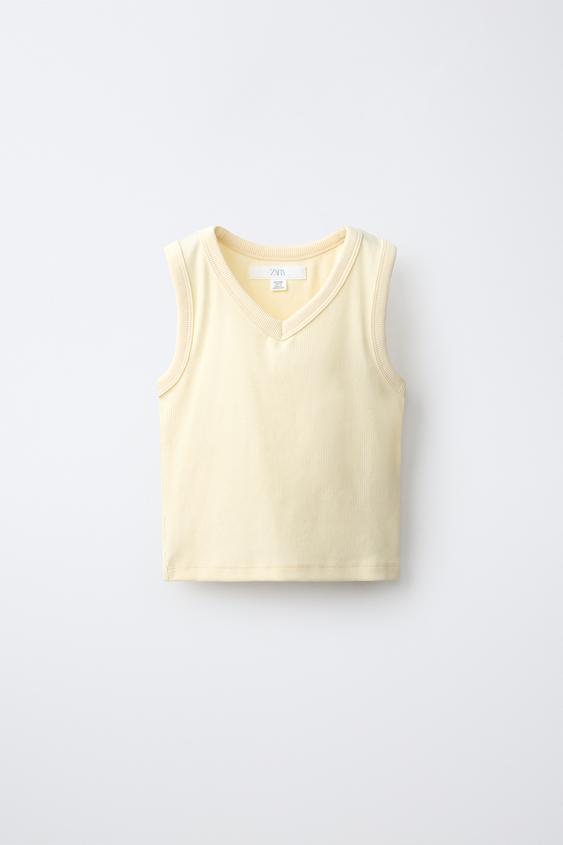 PLAYERA RIB MANGA SISA - Amarillo claro de Zara - Imagen 0