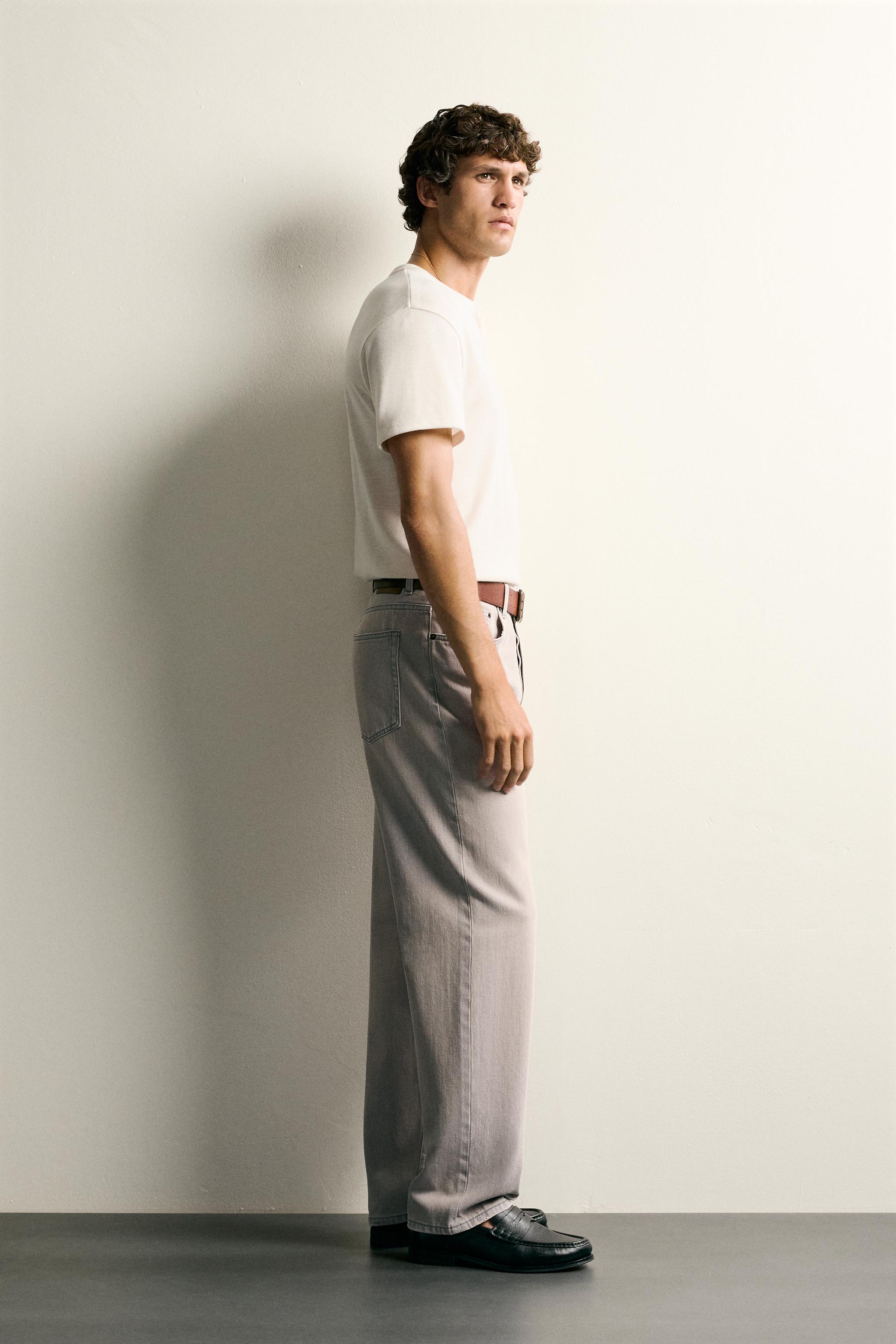 リラックスフィットアンクル丈デニムパンツ - ライトブルー | ZARA