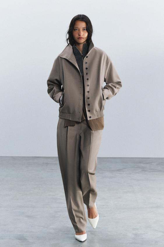 ZW COLLECTION WOOL BLEND JACKET - Light grey by Zara - Image 0